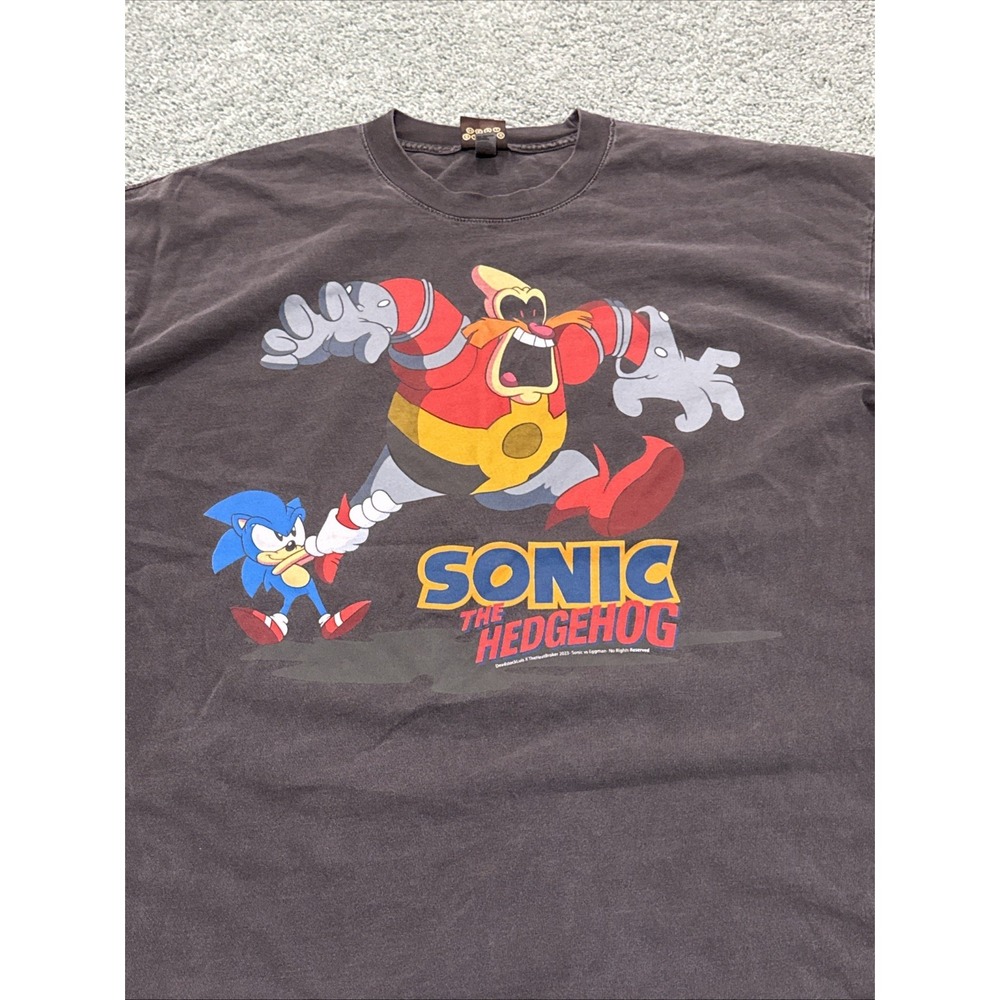 Sonic The Hedgehog Sega Videogame T Shirt XL Faded Black